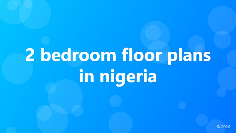 2 bedroom floor plans in nigeria