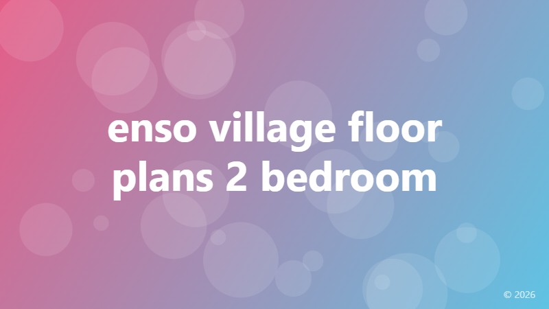 enso village floor plans 2 bedroom