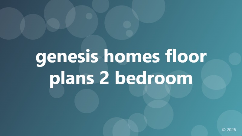 genesis homes floor plans 2 bedroom